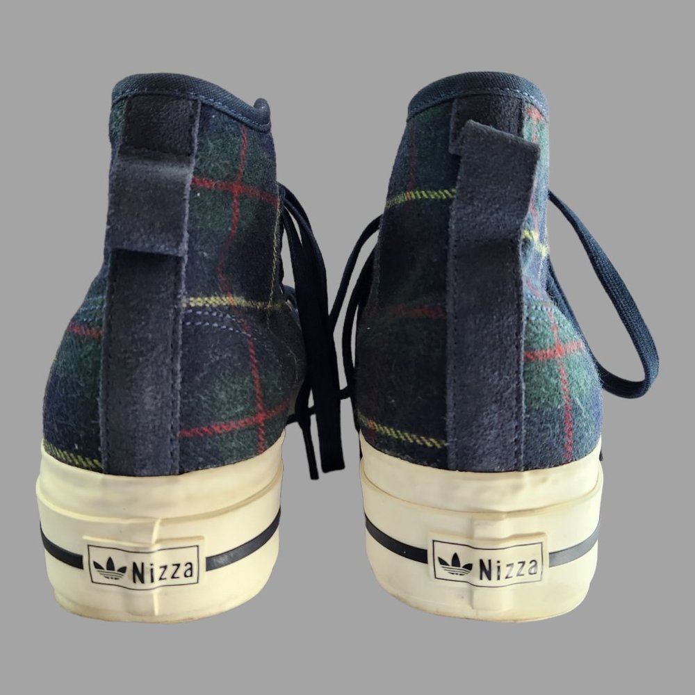 adidas Navy Plaid High-Top Sneakers - Picture 5 of 10